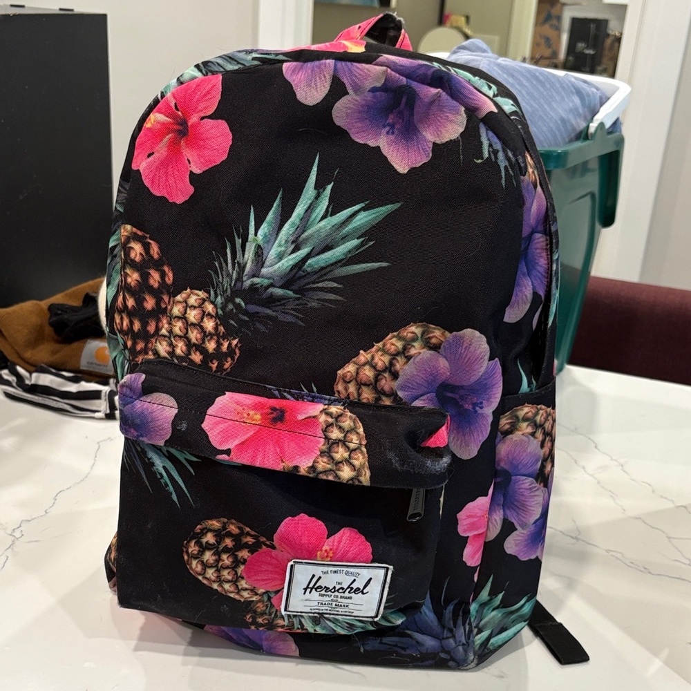 Herschel Supply Company Floral Backpack - Black and Pink